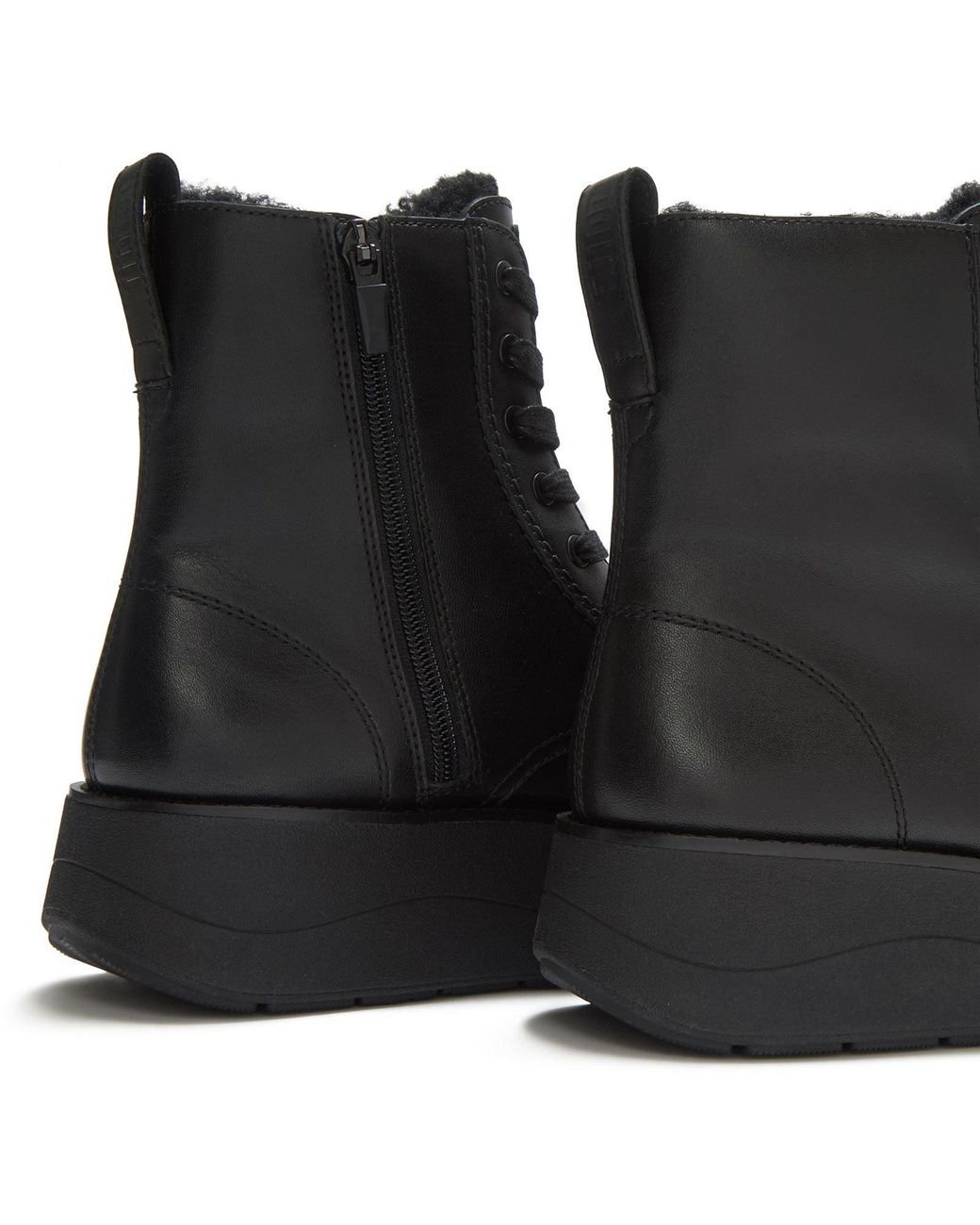 Fitflop Black Gen-Ff Roam Shearling Leather All Boots