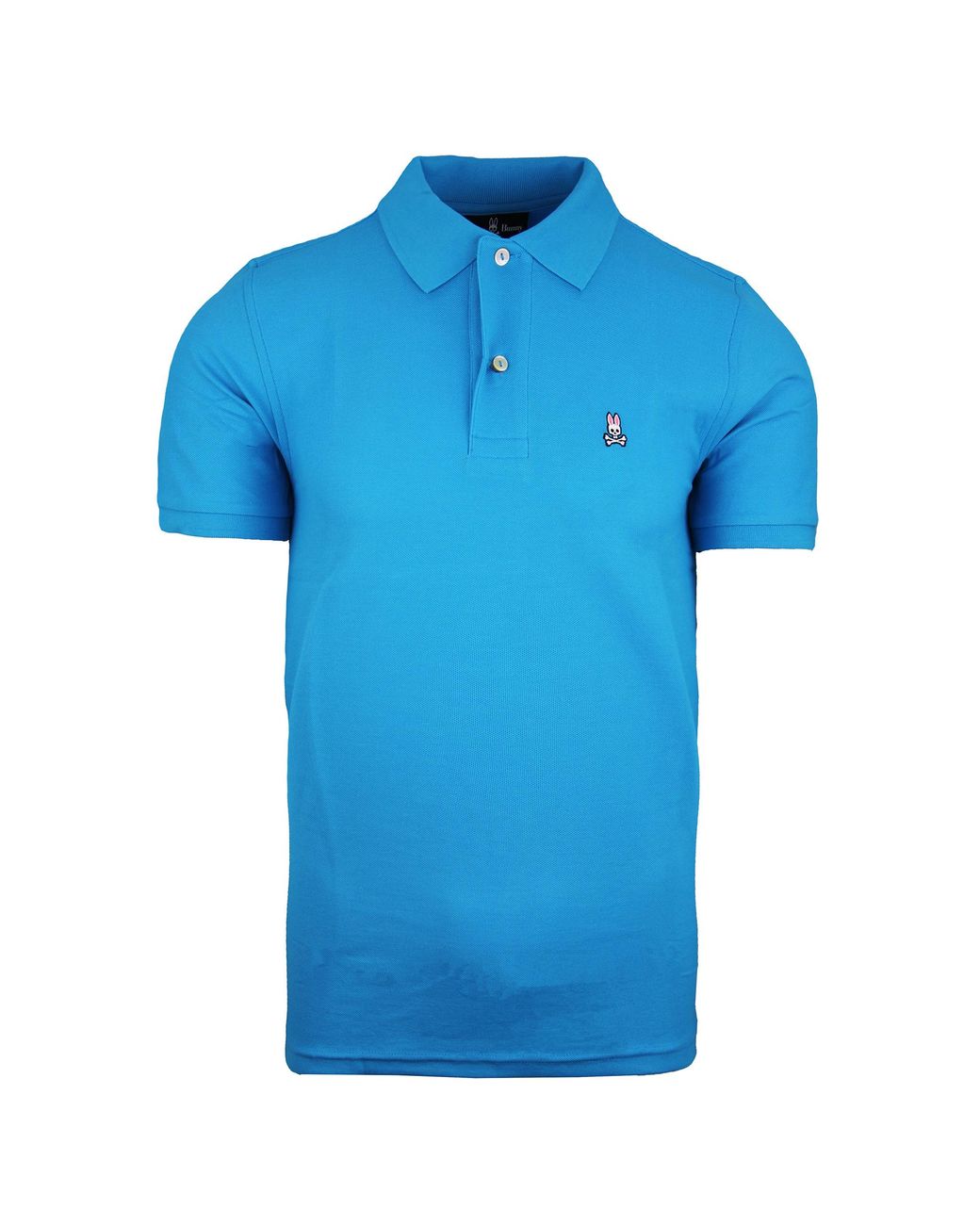 Psycho Bunny Blue Classic Polo Short Sleeve Cotton Top B6K001B1Pc Peacock for men
