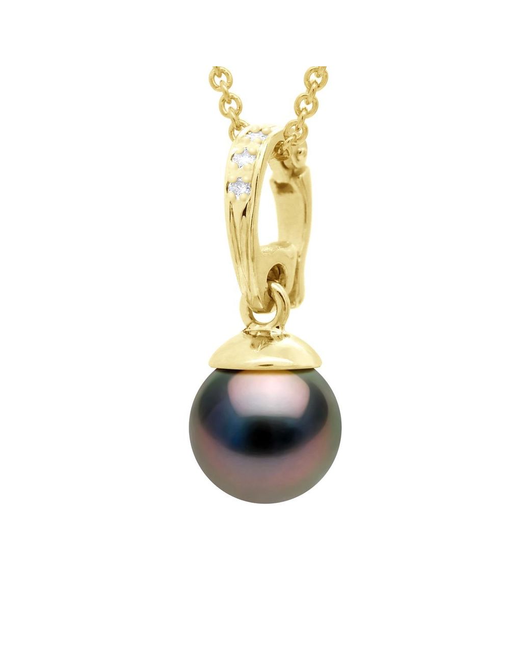 Ateliers Saint Germain Metallic Beaded Pendant Openable And Real Cultured Tahiti Pearl Round 10-11 Mm