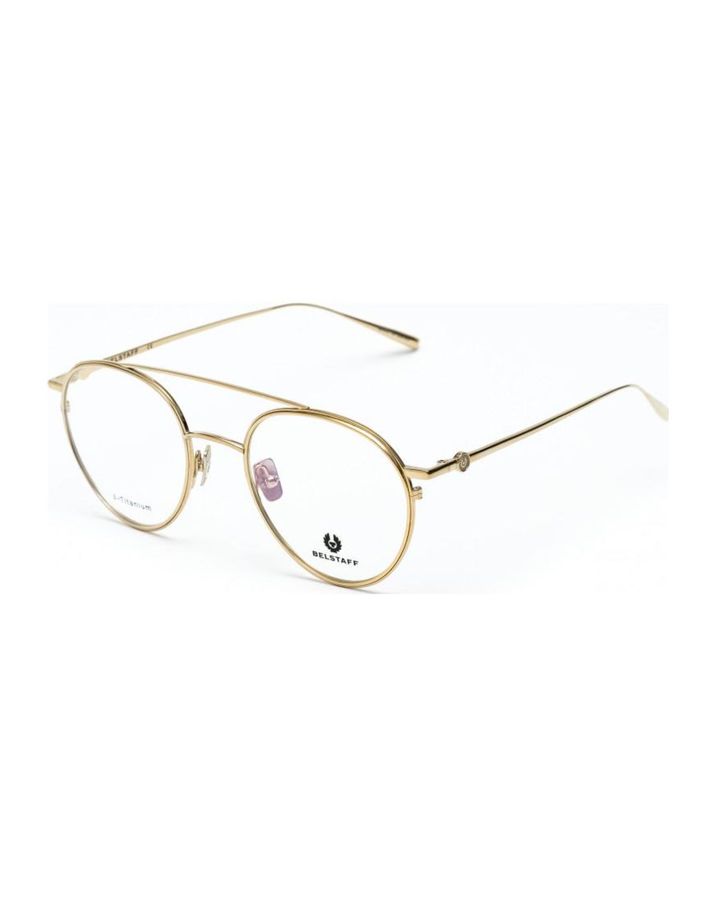 Belstaff Metallic Jagged-Dorado-Titanium Jagged 53 Dorado Titanium Opticals With Clip On Sunglasses
