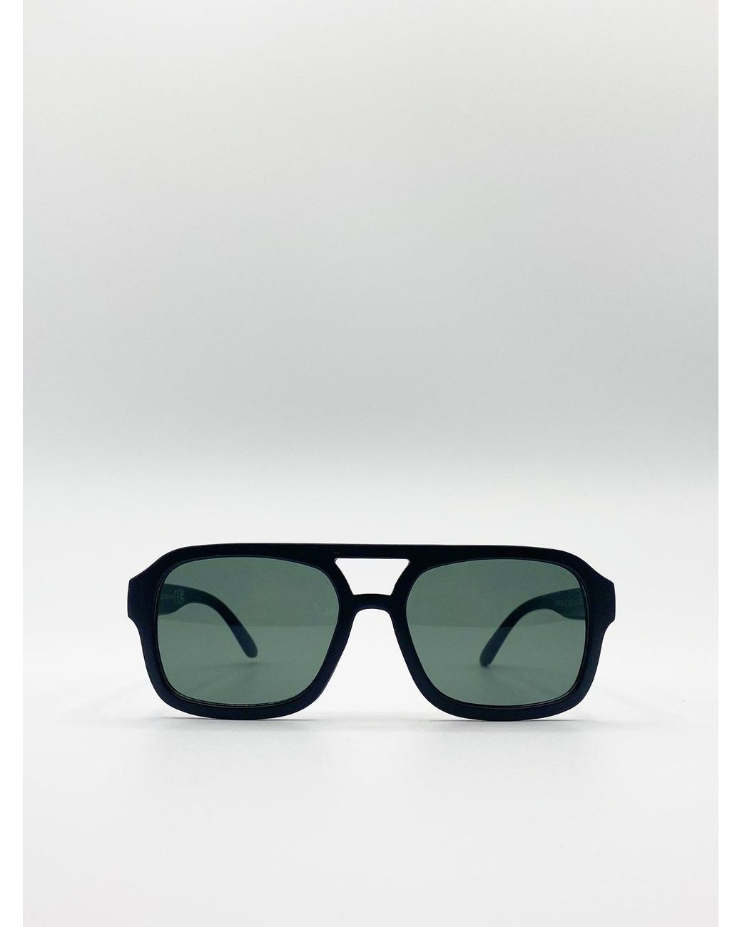 SVNX Green Navigator Retro Style Plastic Frame Sunglasses