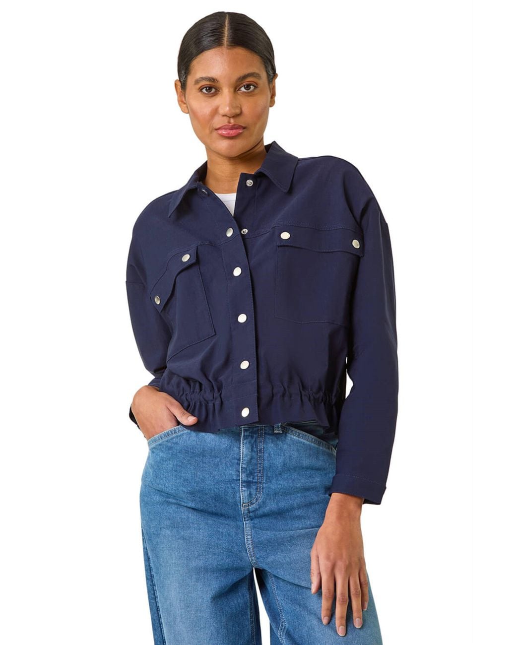 Roman Blue Utility Collared Pocket Jacket