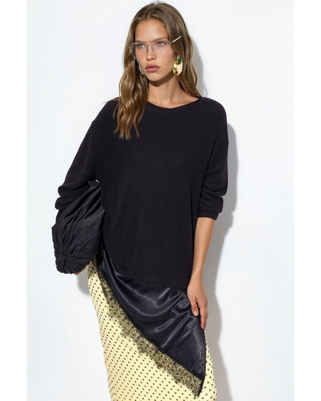 Busem Blue Crew Neck Knit Sweater