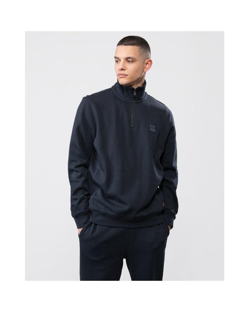 Boss Blue Zetrust 1/4 Zip Sweatshirt for men