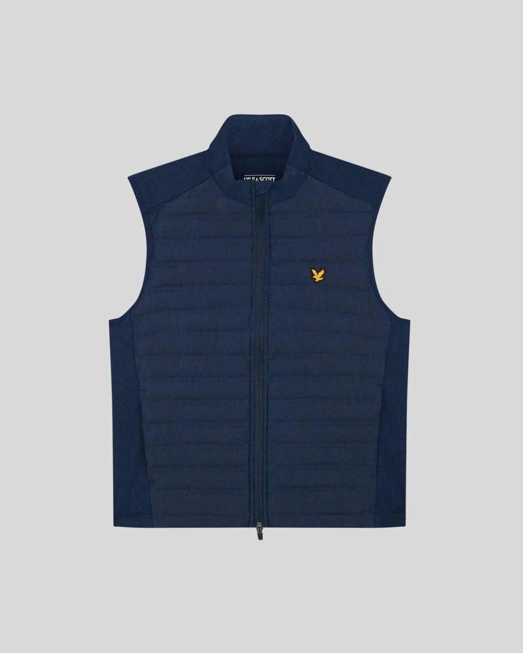 Lyle & Scott Blue Hybrid Quilted Full Zip Golf Gilet for men