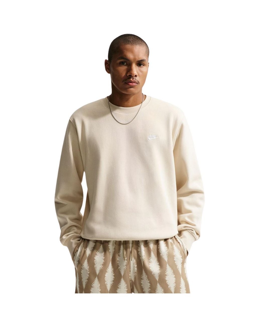 Nike Natural Club Crew Neck Sweatshirt (Light Khaki/ for men