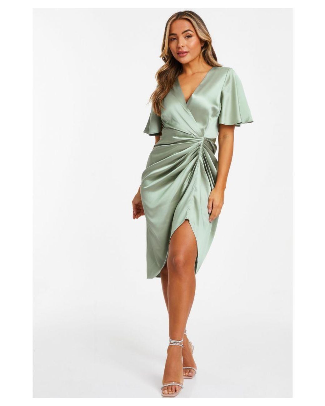 quiz mint green dress Mini Dress Quiz Green Wrap Dress Green Quiz Diamante Mesh Mini Dress Wallis