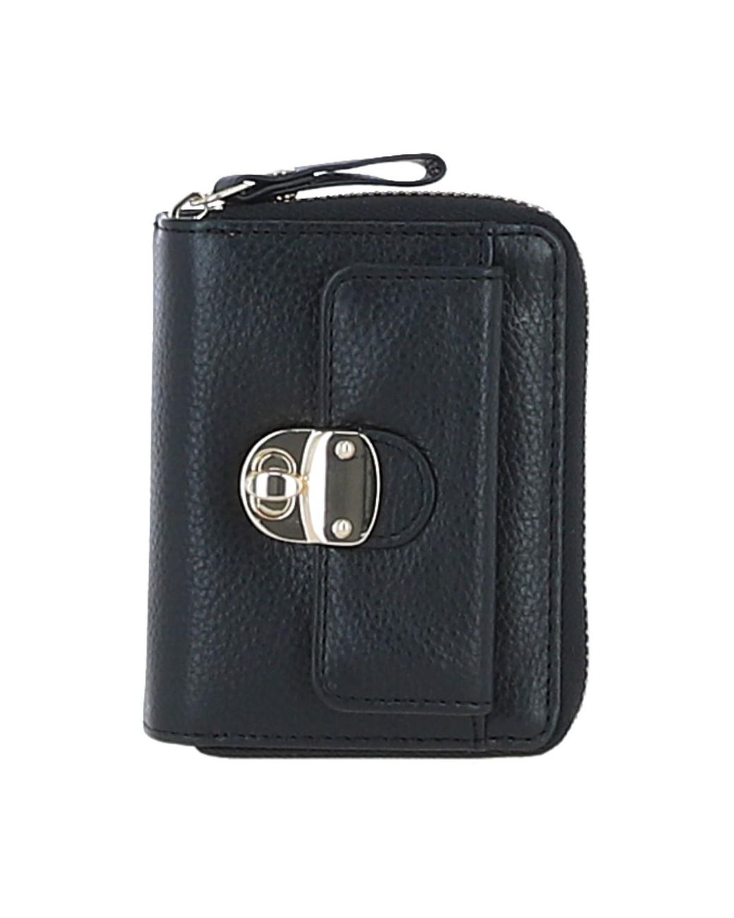 Ashwood Leather Black Stylish Compact Ladies Purse With Rfid Protection