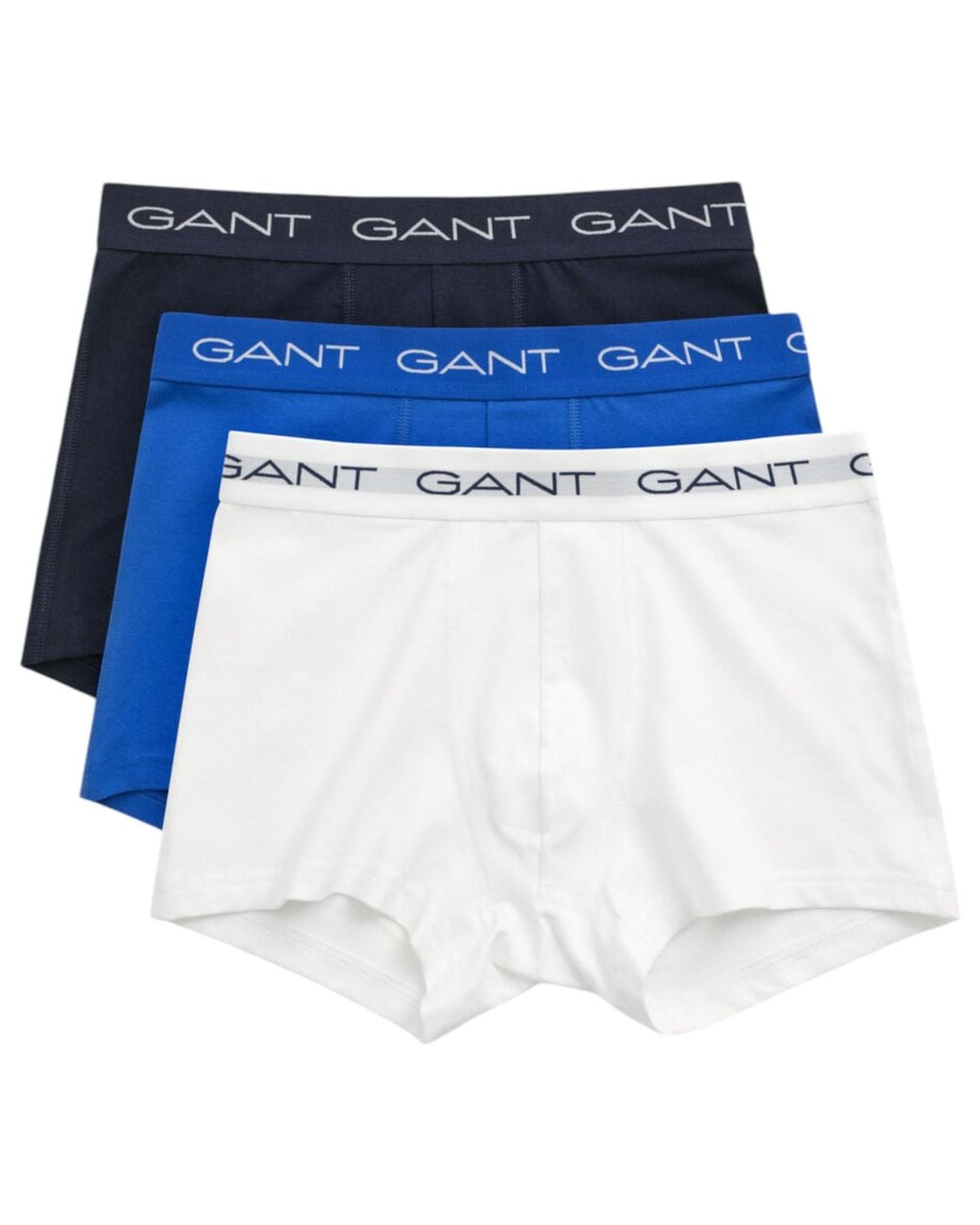 Gant Blue Trunks 3 Pack Mixed Repeat Logo Stretch Underwear Cotton for men