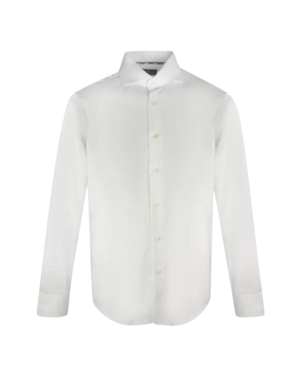 Aquascutum White Plain Long Sleeved Shirt for men