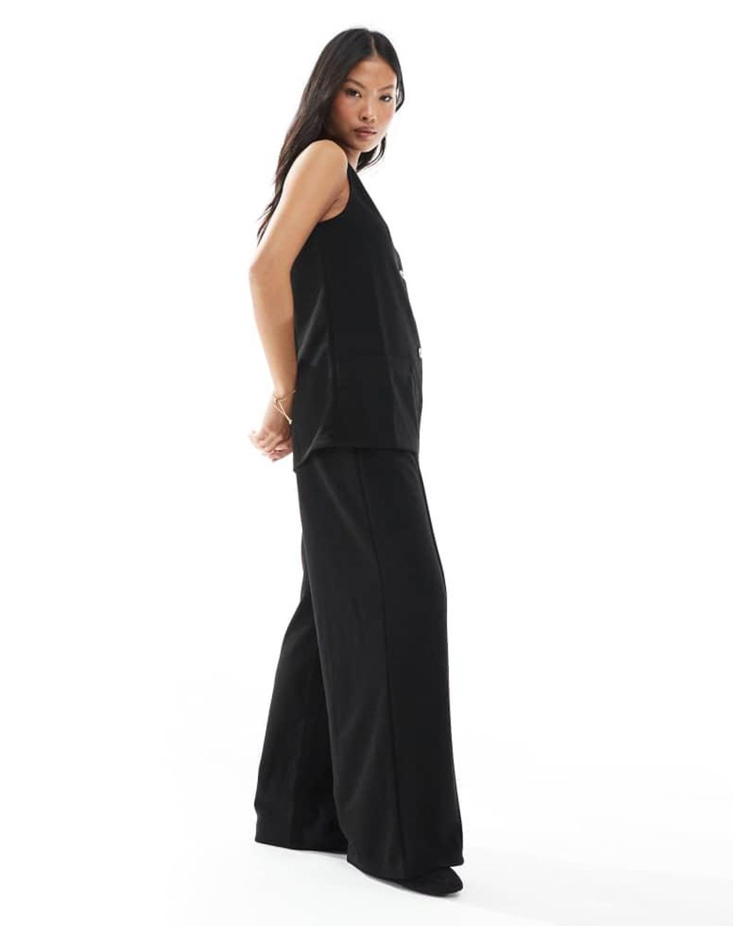 Vero Moda Black Longline Jersey Crepe Waistcoat Co-Ord