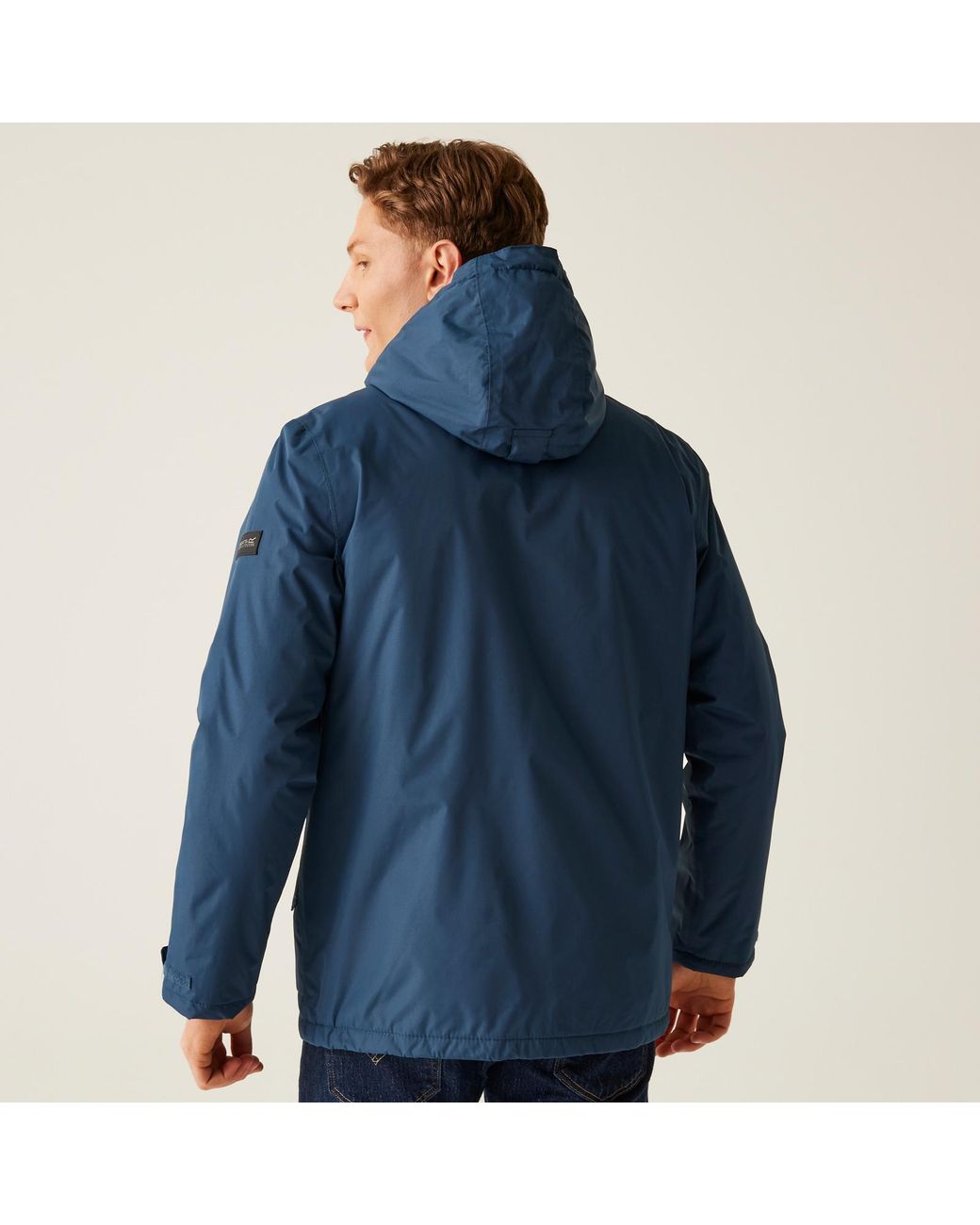 Regatta Blue Sterlings Iv Waterproof Fleece Lined Jacket Coat for men