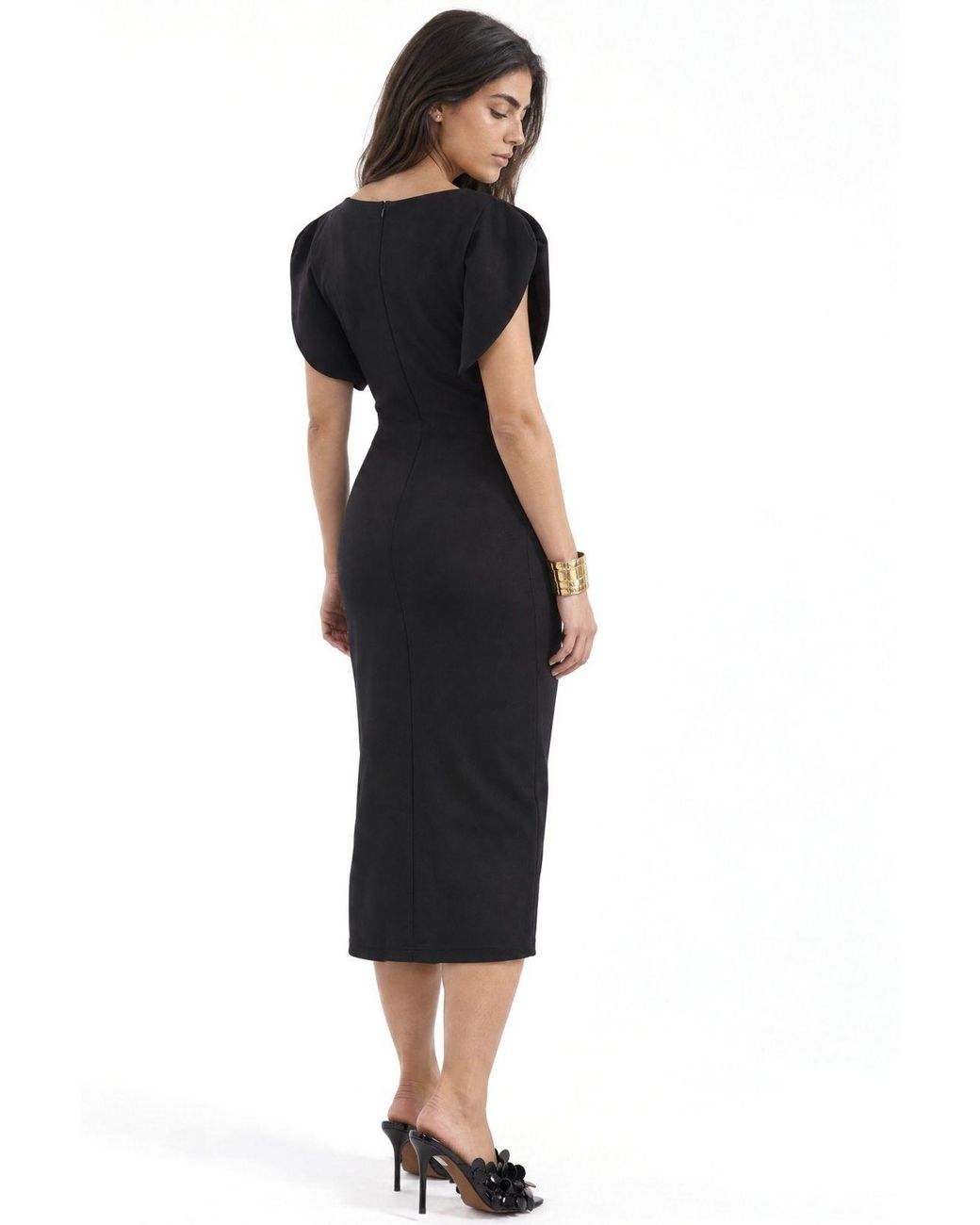 Busem Black Crew Neck Midi Dress