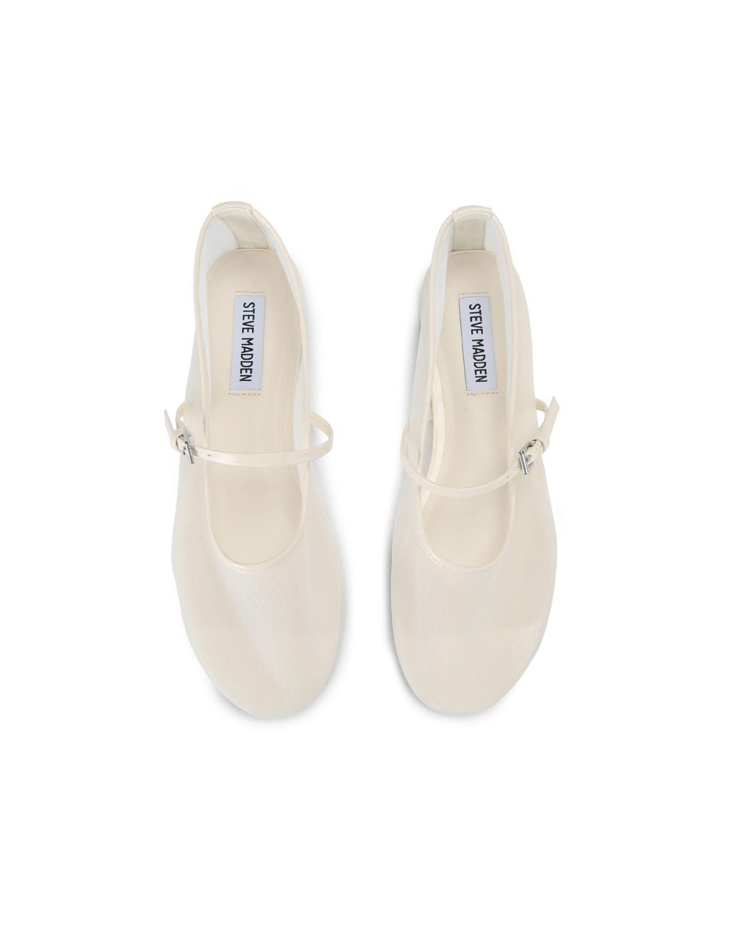 Steve Madden White Mash Ballet Flats Fabric