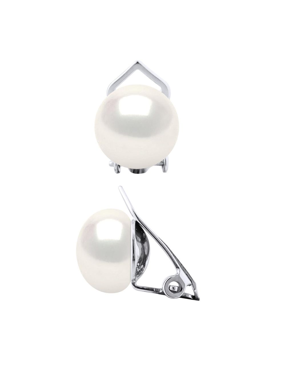 Ateliers Saint Germain White Earrings Real Cultured Freshwater Pearls Button 9-10 Mm