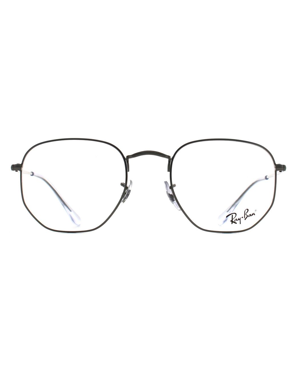 Ray-Ban Brown Square Rx6448 Hexagonal Metal