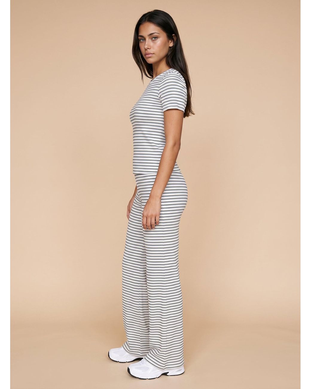 Urban Bliss Natural Ribbed Stripe Top