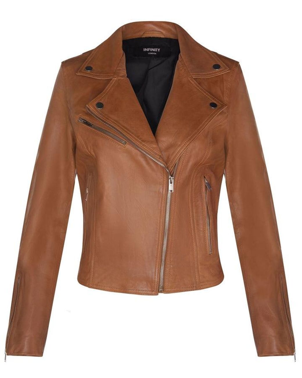 Infinity Leather Brown Classic Brando Biker Jacket-Loughton