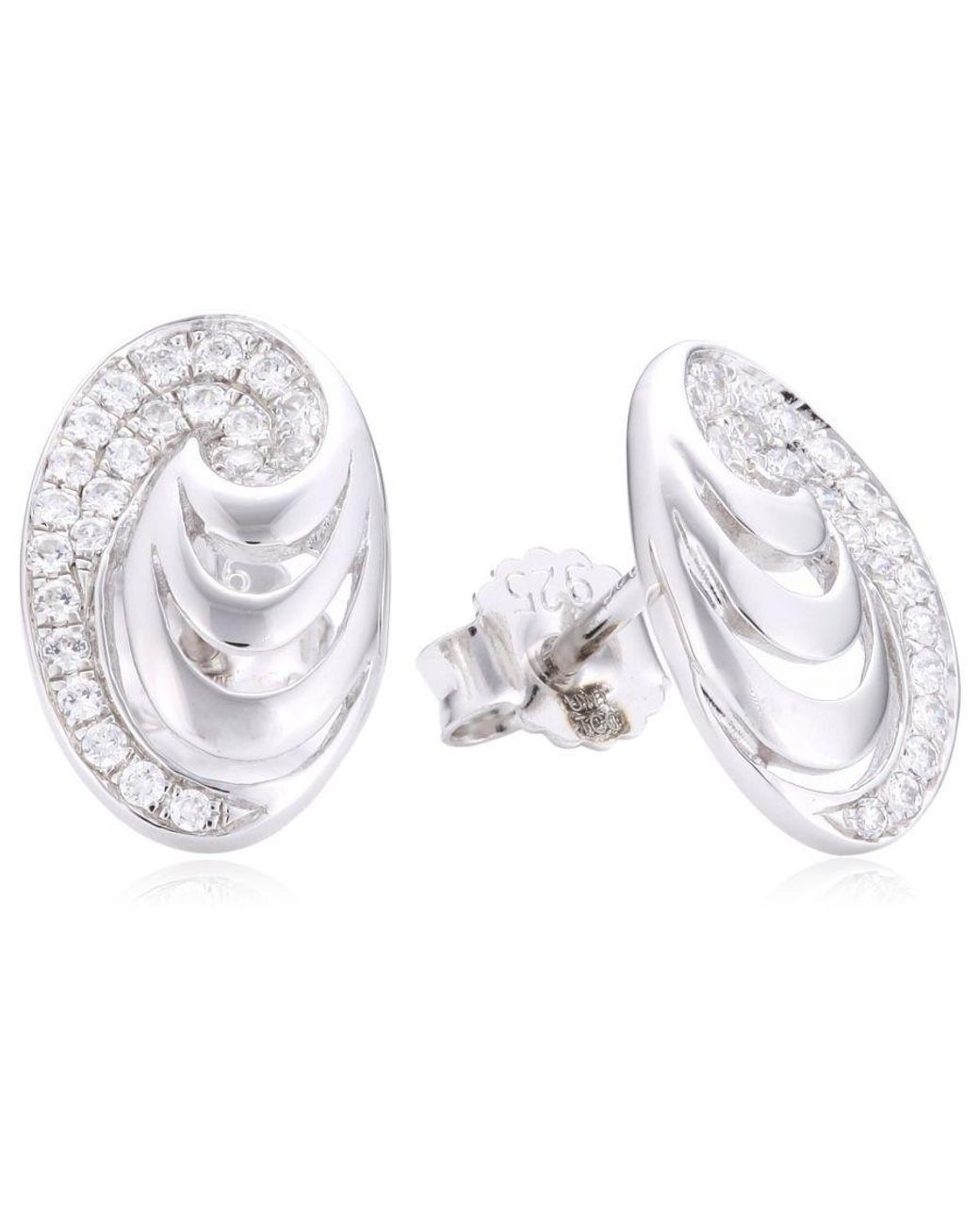 Orphelia Black 925 Sterling Stud Earrings