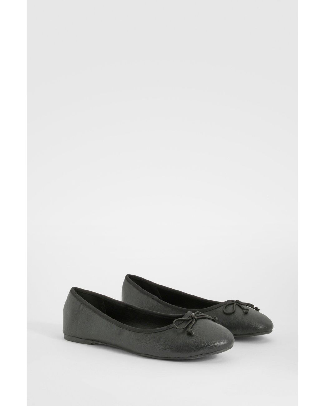Boohoo Black Bow Detail Ballet Flats