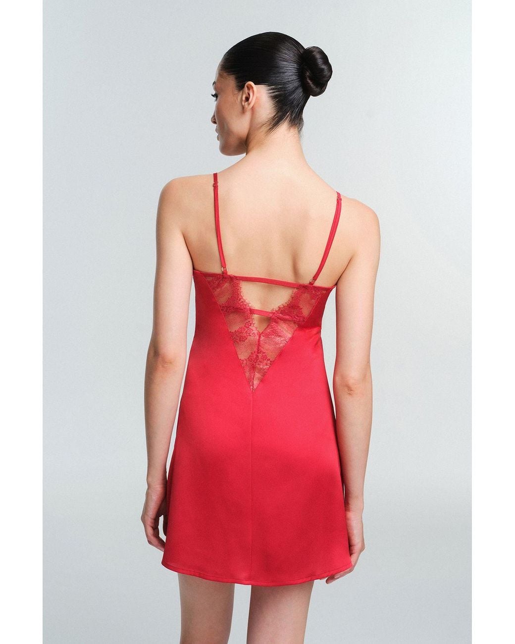 Penti Red Henna Lace Nightgown