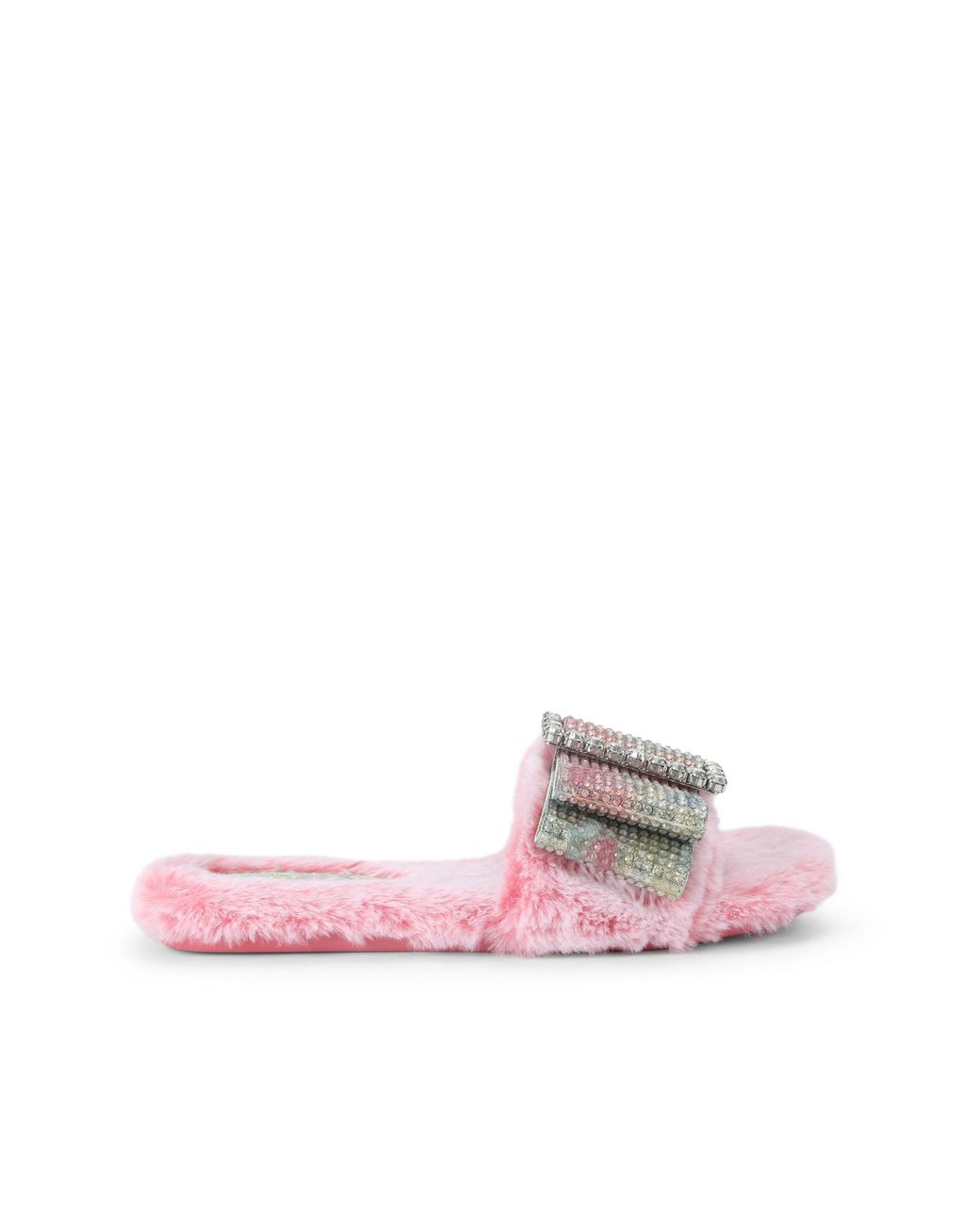 Kurt Geiger Pink Cosy Bow Slide Sliders