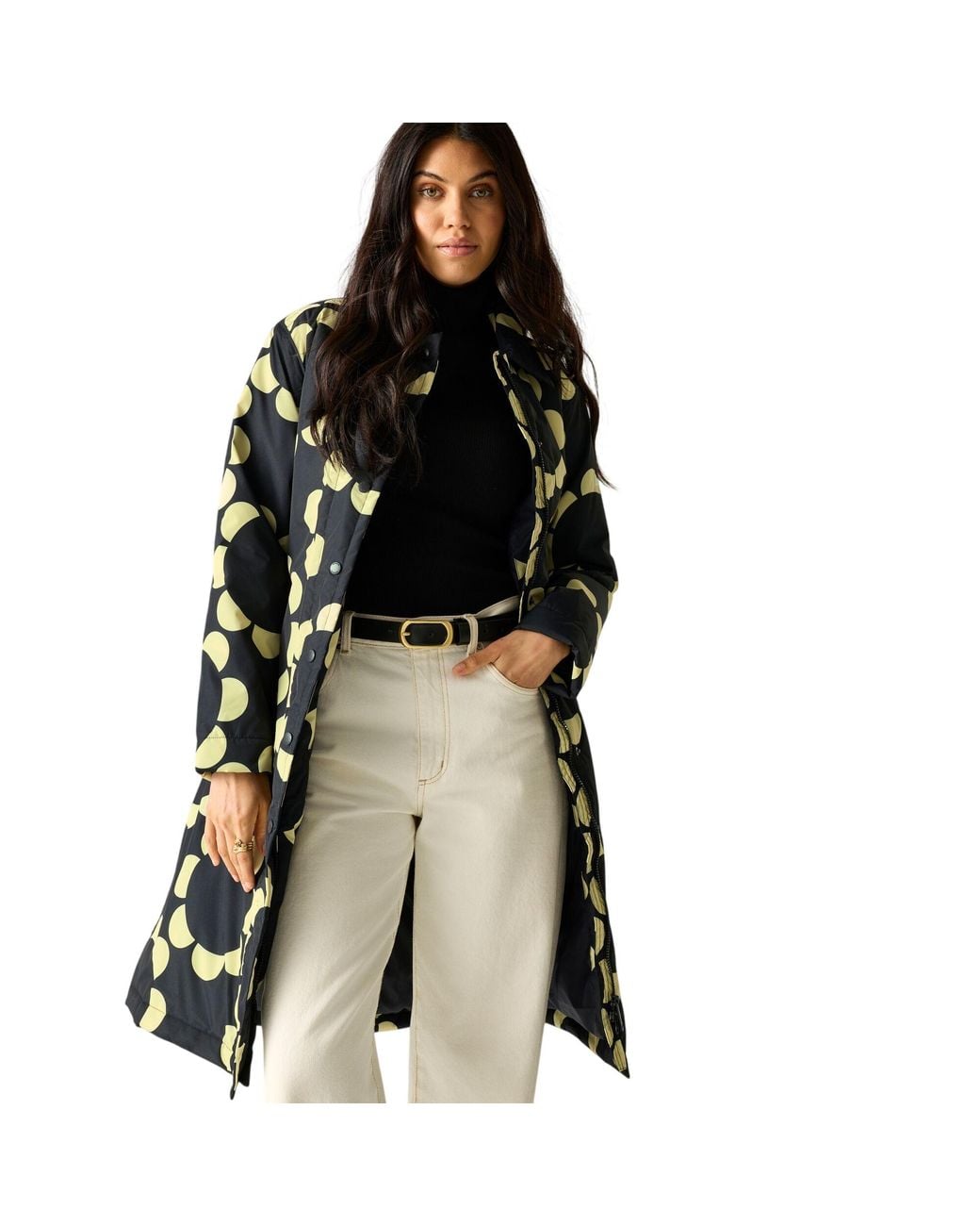 Regatta Black Ladies Orla Mac Daisy Hoop Waterproof Jacket