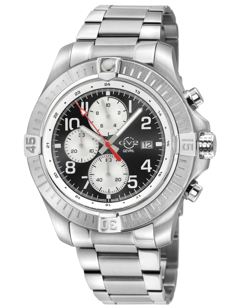 Gv2 Gray T38 Ss Case, Enamel Dial With Print, 3 Sub 316L Stainless Steel Bracelet Watch for men