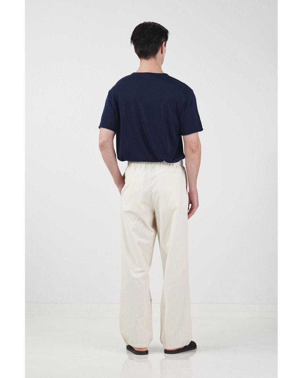 Giesto Blue Tencel Straight-Leg Joggers for men