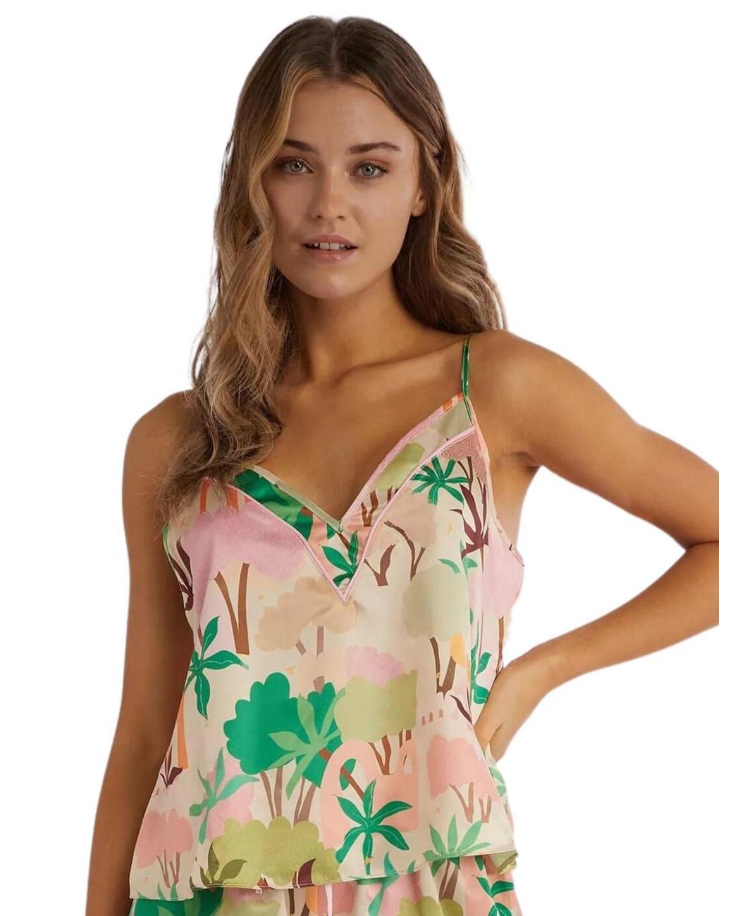 Playful Promises Green Ppaip012 Alija Horvat Cami Top