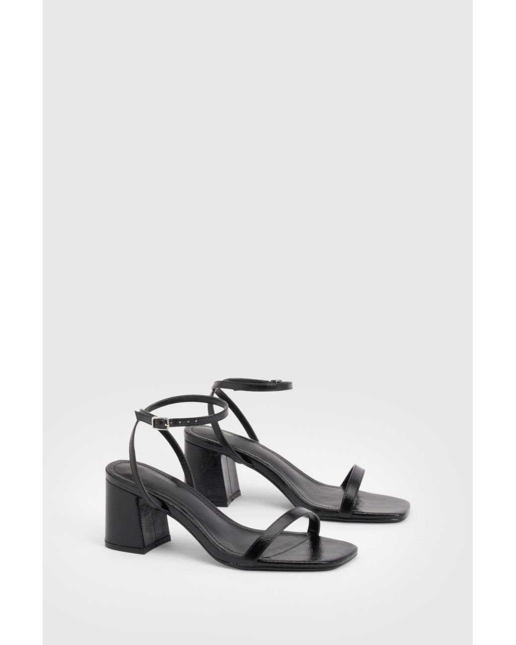Boohoo White Wide Fit Barely There 2 Part Block Heels