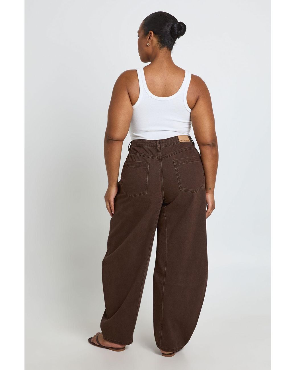 Boohoo Black Plus Seam Detail Barrel Jean
