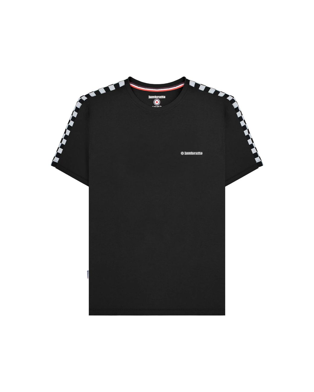 Lambretta Black Two Tone Taped T-Shirt Cotton for men