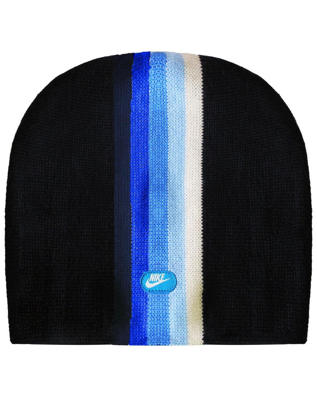 Nike Blue Logo Striped Beanie for men