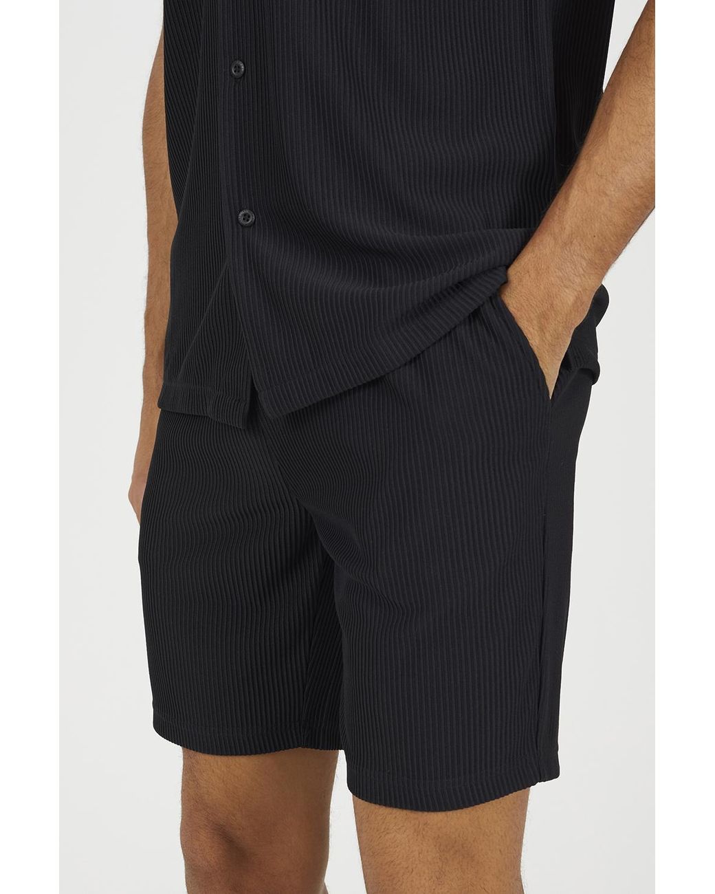 Brave Soul Blue Pleated Shorts for men
