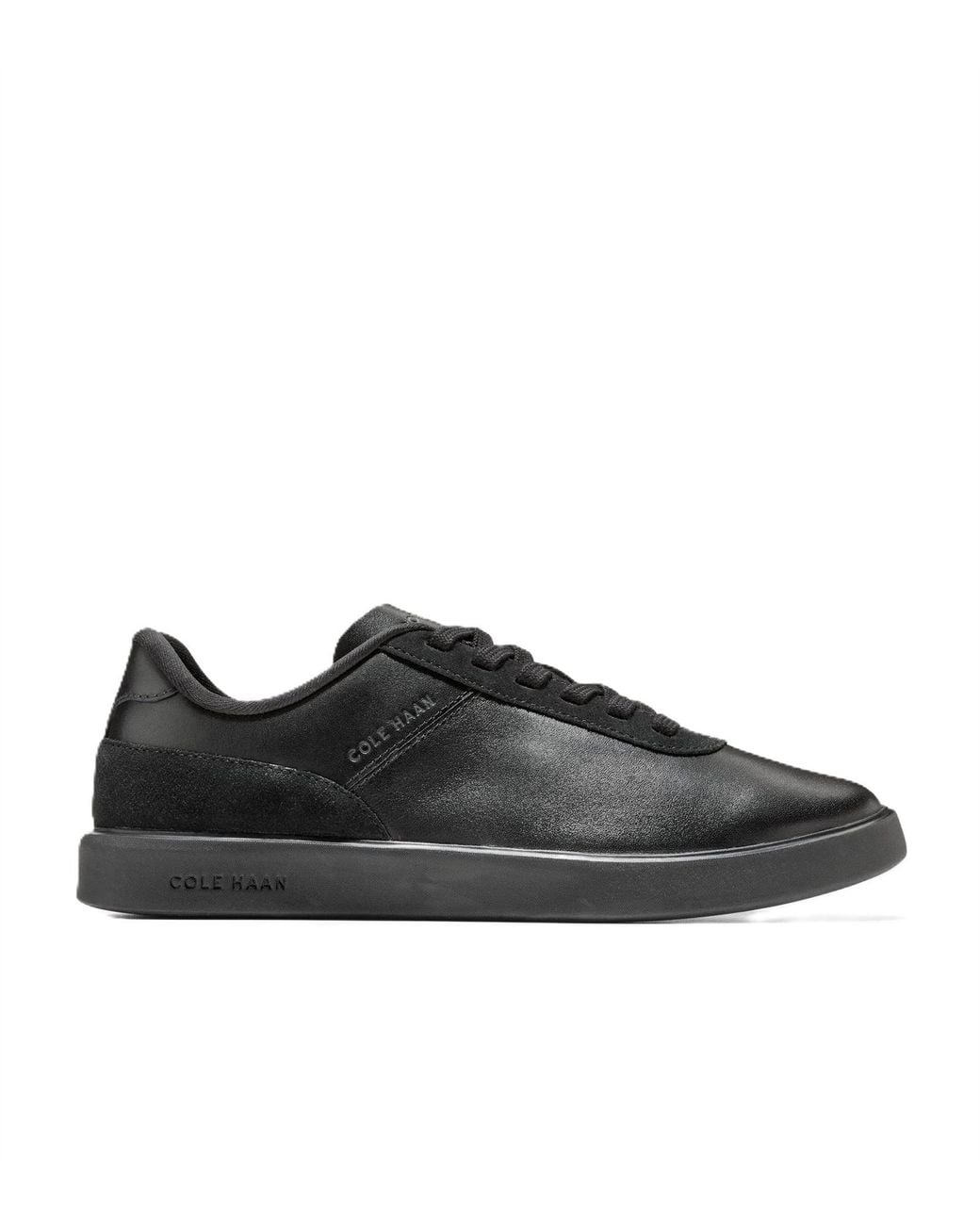 Cole Haan Black Grand Crosscourt Packaway Leather Trainers for men