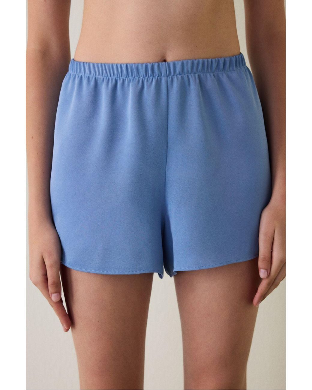 Penti Blue Luna Lace Satin Pajama Shorts