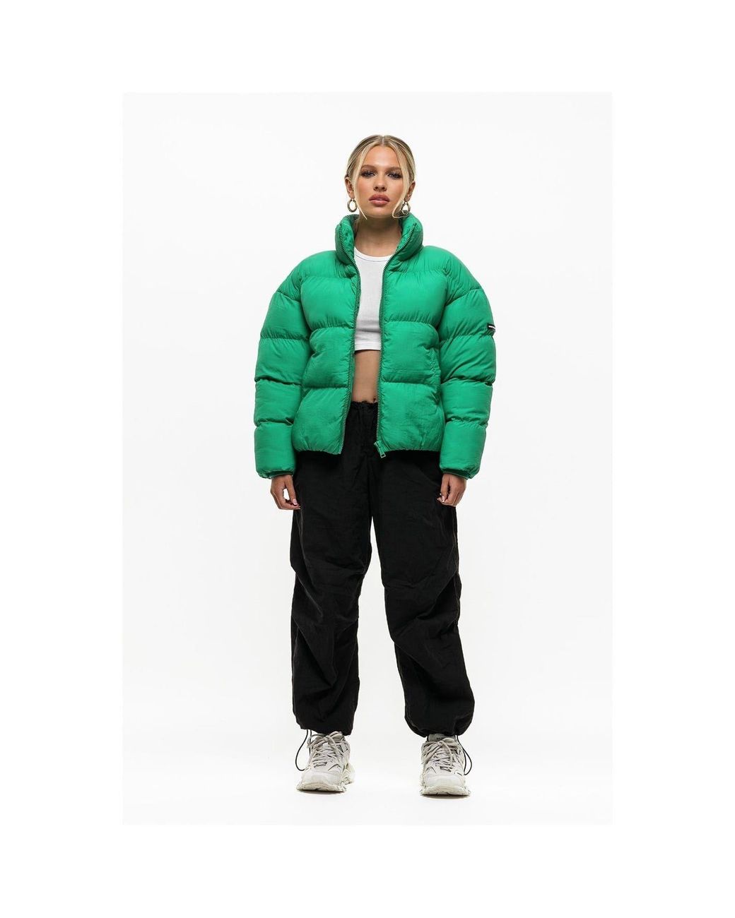 Good For Nothing Green Puffer Jacket
