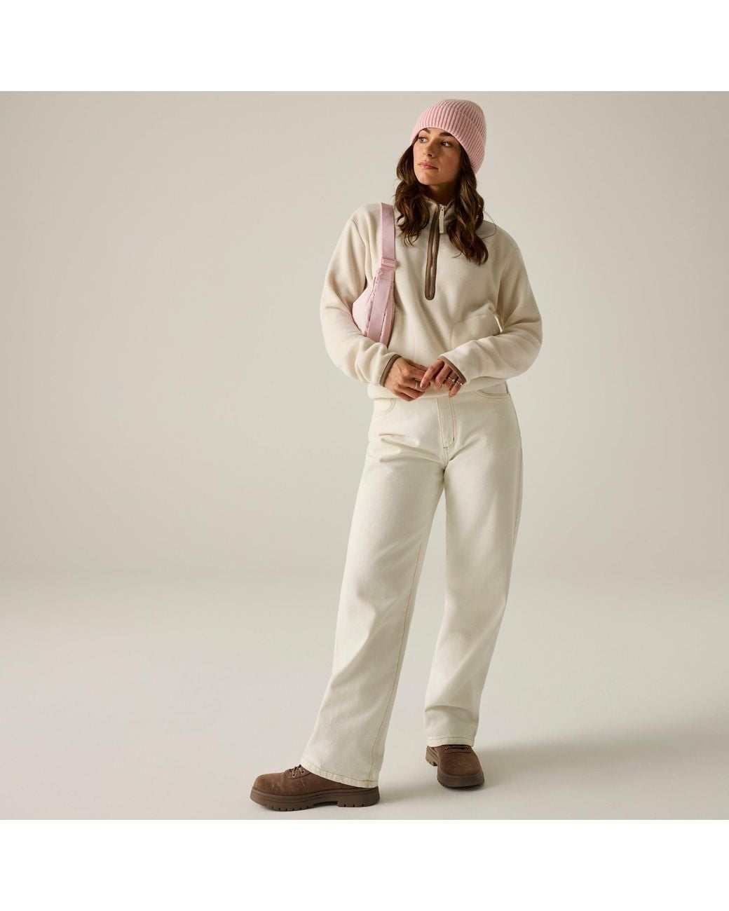 Regatta Natural Ladies Frankie Half Zip Fleece (Light Vanilla/
