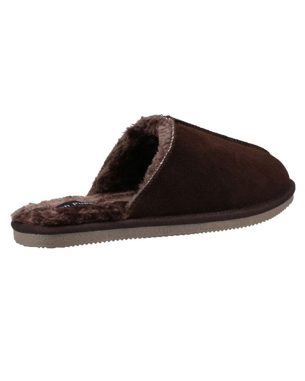 Hush Puppies Brown Coady Suede Slippers for men