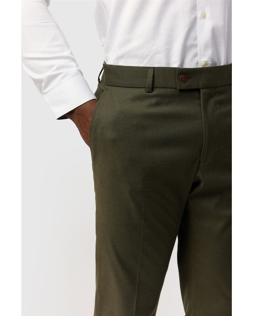 Antique Rogue Black Flat Fronted Slim Fit Suit Trousers for men