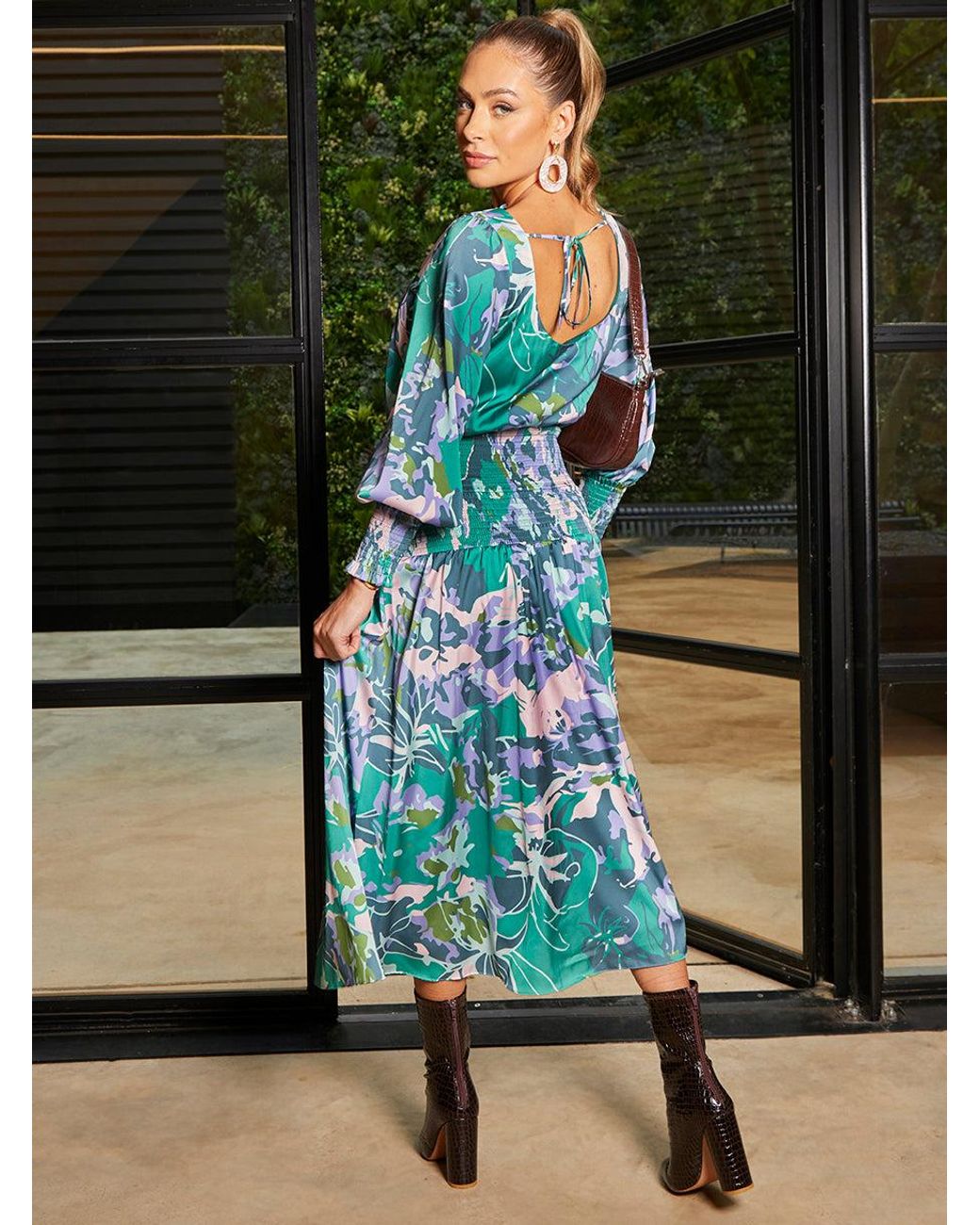 Chi Chi London Long Sleeve Floral Abstract Print Midi Dress in Green | Lyst UK Chi Chi London Long Sleeve Floral Abstract Print Midi Dress in Green | Lyst UK