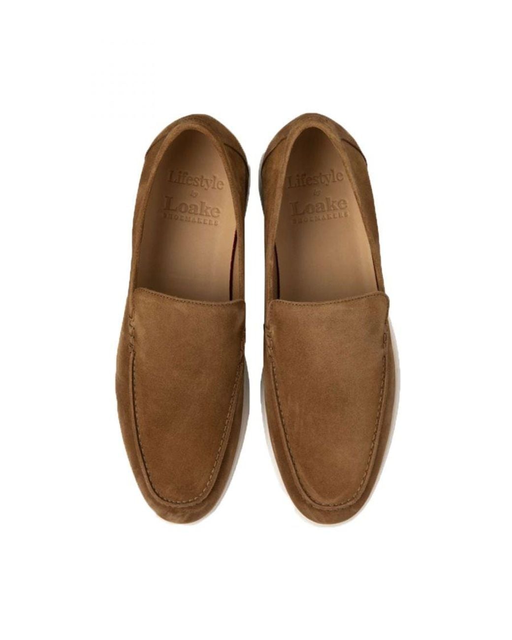 Loake Brown Tuscany Suede Casual Shoe Chestnut for men