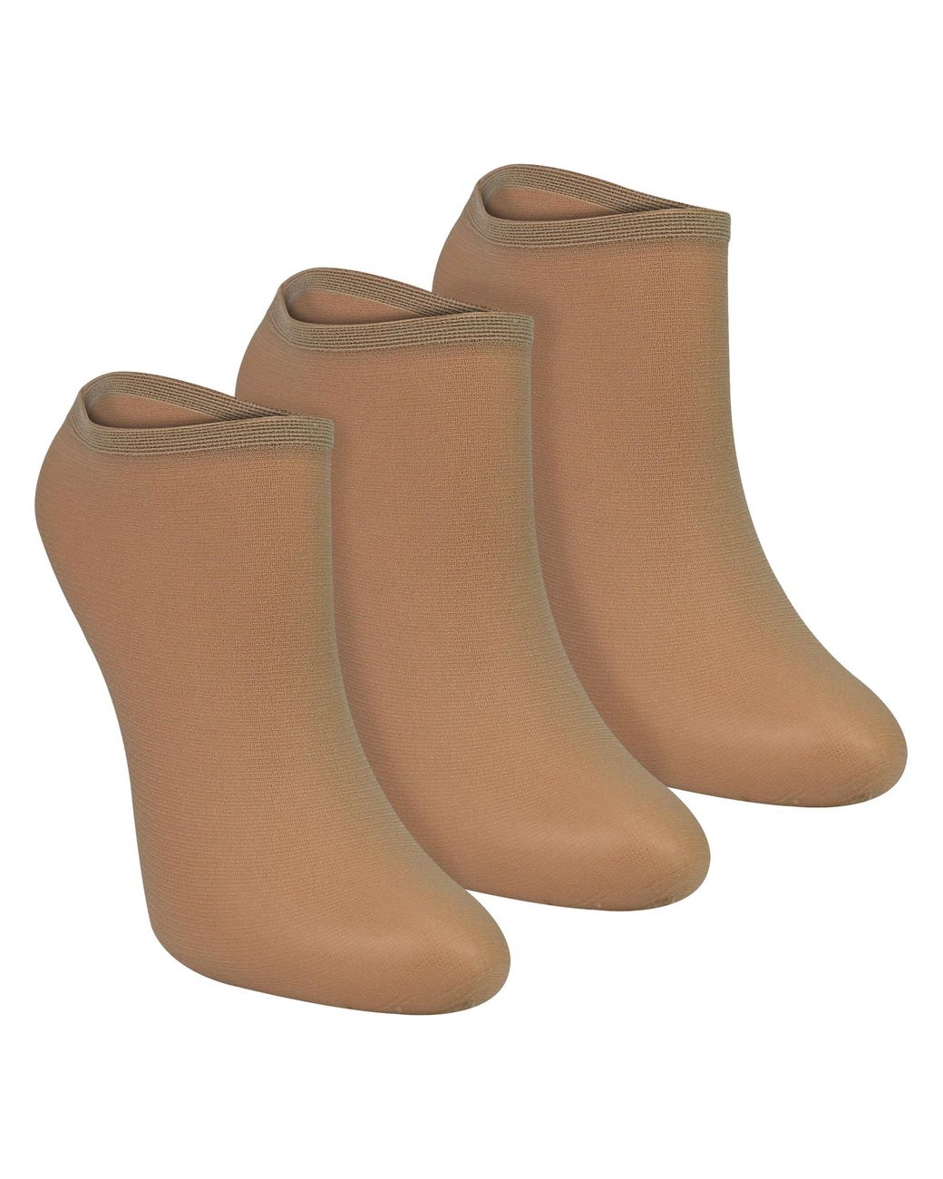 Sock Snob Brown 3 Pack Ladies Invisible Pop Socks 15 Denier Lightweight No Show