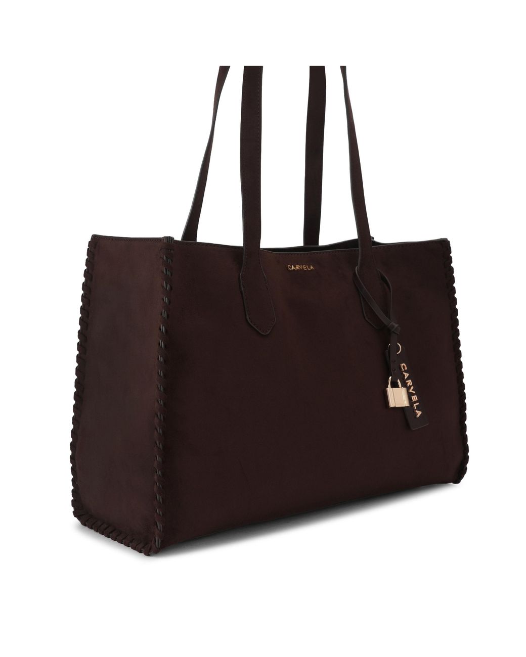 Carvela Kurt Geiger Black Suedette Juno Whipstitch Tote Bag