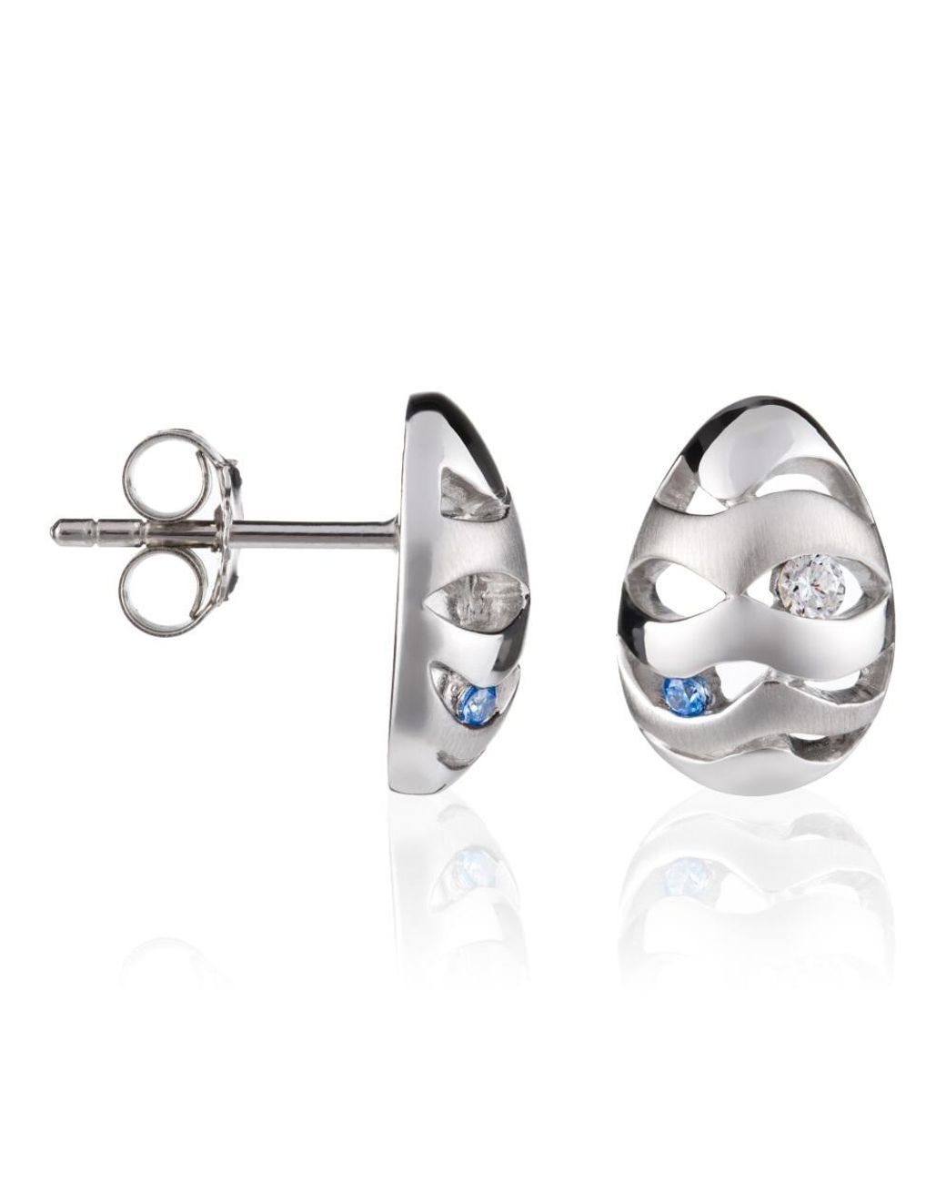 Orphelia Metallic 925 Sterling Stud Earrings
