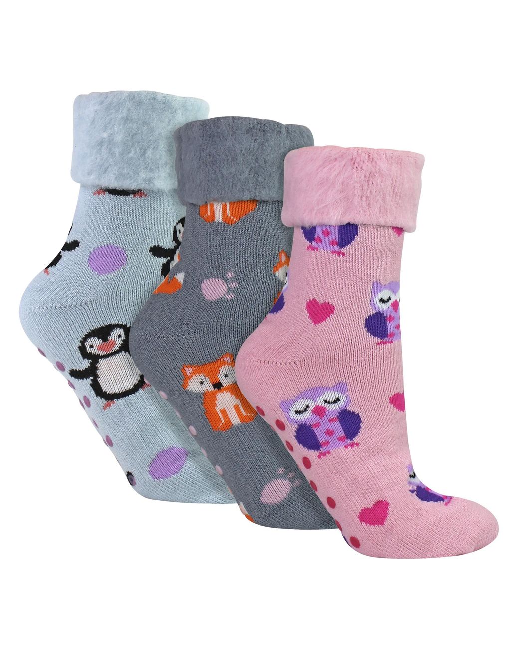 Sock Snob Blue 3 Pack Ladies Bed Socks With Grips