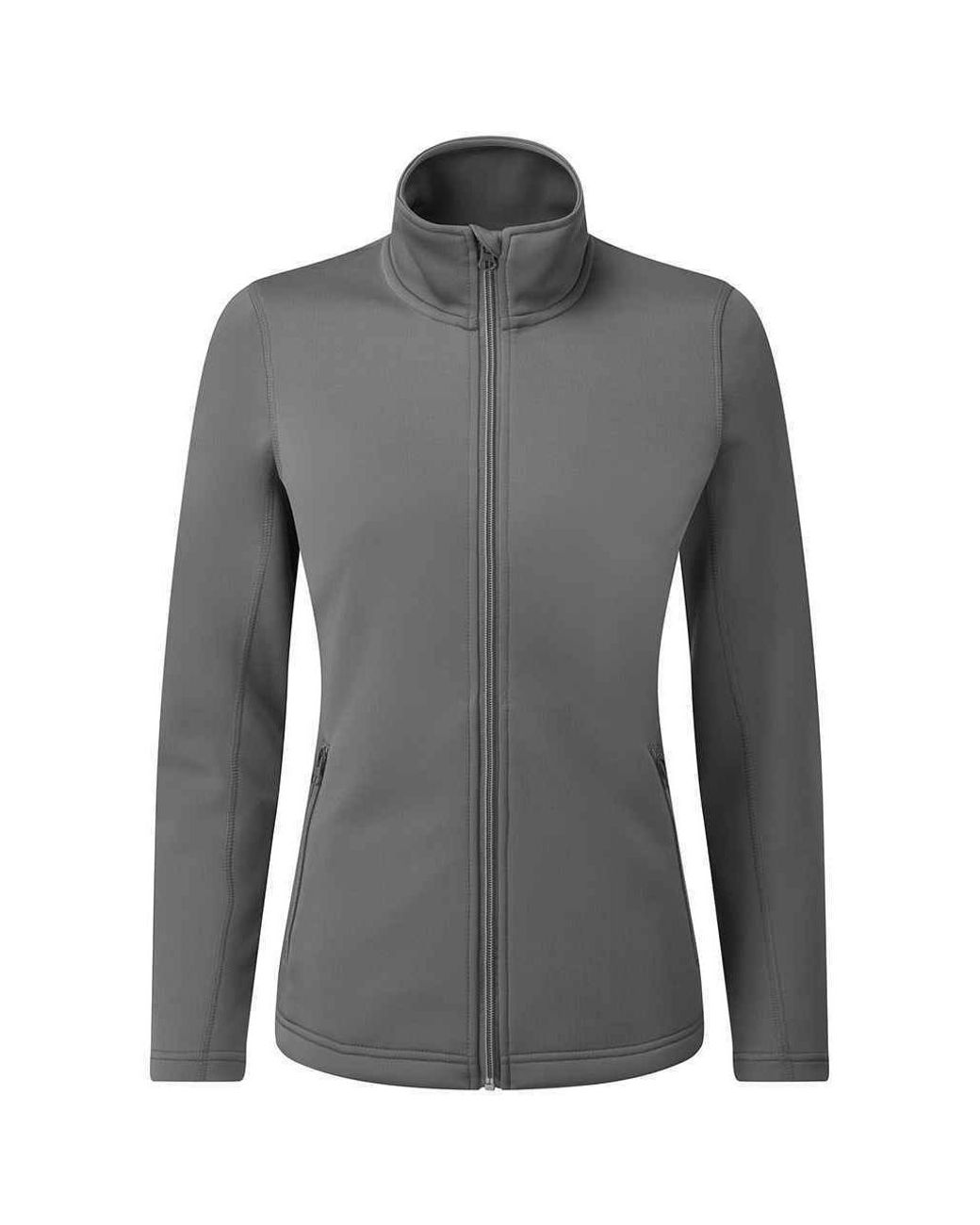 PREMIER Gray Ladies Sustainable Zipped Jacket (Dark)