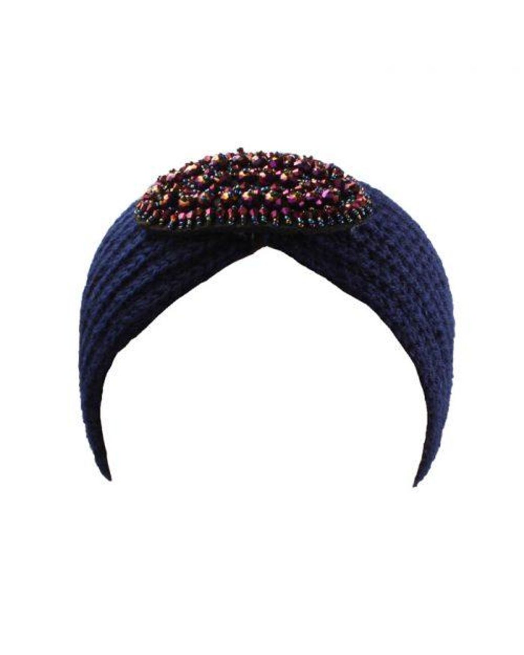 SVNX Blue Knitted Headband With Jewel Detail