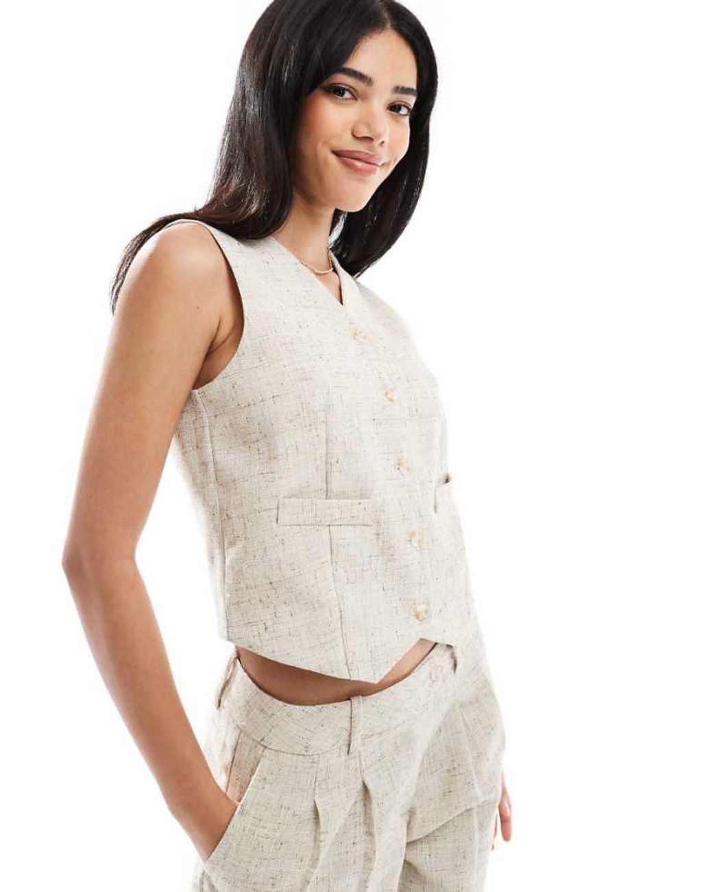 Vero Moda White Tailored Waistcoat Co-Ord